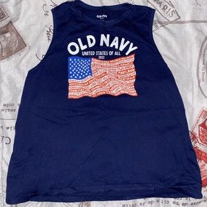 Old navy American flag tank size large.